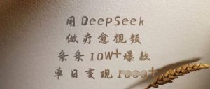 用DeepSeek做疗愈视频，条条10W+爆款，单日变现多张-水滴知识网