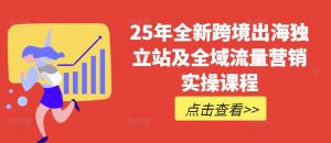 25年全新跨境出海独立站及全域流量营销实操课程，跨境电商独立站TIKTOK全域营销普货特货玩法大全-水滴知识网