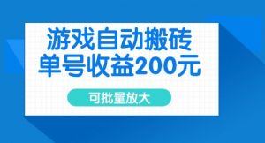 游戏自动搬砖，单号收益2张，可批量放大【揭秘】-水滴知识网