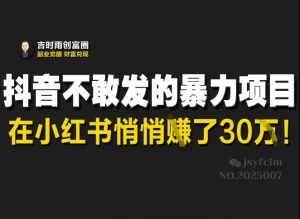 抖音不敢发的暴利项目,在小红书悄悄挣了30W-水滴知识网