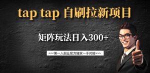 taptap拉新自刷项目,一个新用户14元,矩阵玩法日入300+-水滴知识网