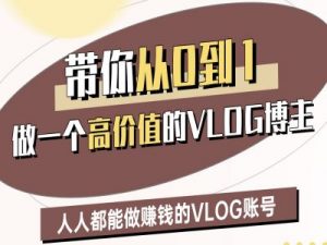 带你从0-1做一个高价值的VLOG博主二期，人人都能做挣钱的VLOG账号-水滴知识网