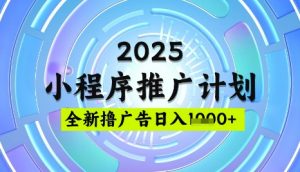 2025微信小程序推广计划,撸广告玩法,日均5张,稳定简单【揭秘】-水滴知识网