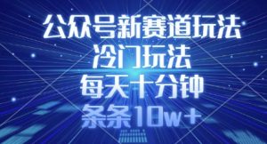 公众号新赛道玩法，冷门玩法，每天十分钟，条条10w+-水滴知识网