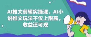 AI推文剪辑实操课,AI小说推文玩法不仅上限高,收益还可观-水滴知识网