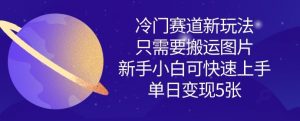 冷门赛道新玩法,只需要搬运图片,新手小白可快速上手,单日变现多张-水滴知识网
