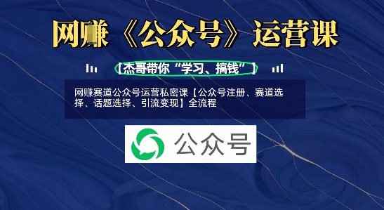 网创赛道公众号运营私密课【公众号注册、赛道选择、话题选择、引流变现】全流程-水滴知识网