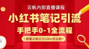 云帆内部直播课·小红书笔记引流,手把手从0-1全流程-水滴知识网