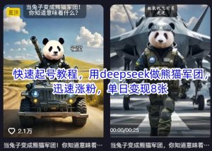 快速起号教程，用deepseek做熊猫军团，迅速涨粉，单日变现8张-水滴知识网