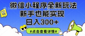 微信小程序全新玩法,新手也能实现日入3张【揭秘】-水滴知识网