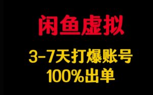 闲鱼虚拟详解,3-7天打爆账号,100%出单-水滴知识网