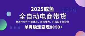 全网首发【闲鱼全自动电商带货】三年磨一剑,一朝露锋芒,单月稳定变现8k+【揭秘】-水滴知识网