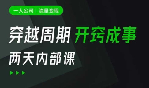 一人公司:流量变现课,一人公司的方法模型拆解, 拆解富人思维,流量思维,小老板思维等-水滴知识网