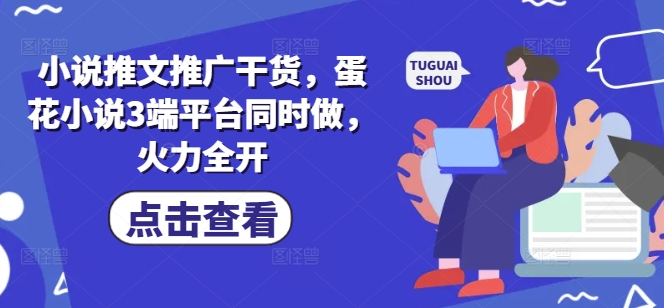 小说推文推广干货,蛋花小说3端平台同时做,火力全开-水滴知识网