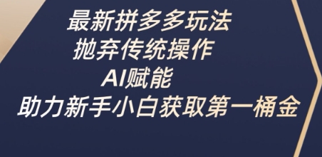 最新拼多多玩法,抛弃传统操作,AI赋能,助力新手小白获取第一桶金-水滴知识网