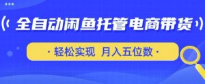 全自动闲鱼托管式电商带货,只需一部安卓手机和一个闲鱼号,轻松实现月入五位数【揭秘】-水滴知识网
