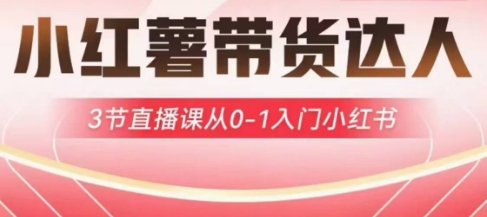 小红薯达人带货启航计划,3节直播课从0-1入门小红书-水滴知识网