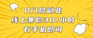 0门槛副业,线上兼职30一小时,有手机即可【揭秘】-水滴知识网