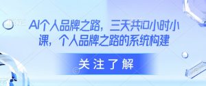 AI个人品牌之路，​三天共10小时小课，个人品牌之路的系统构建-水滴知识网