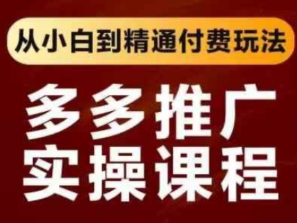 拼多多推广实操课程，从小白到精通付费玩法-水滴知识网