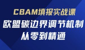 CBAM填报实战课,欧盟碳边界调节机制,从零到精通-水滴知识网