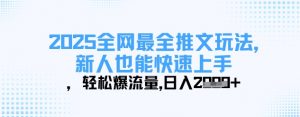 2025全网最全推文玩法，新人也能快速上手，轻松爆流量，日入多张-水滴知识网
