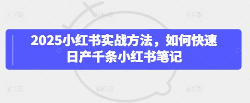 2025小红书实战方法，如何快速日产千条小红书笔记-水滴知识网