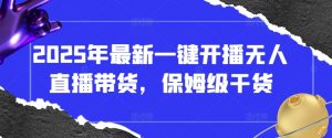 2025年最新一键开播无人直播带货，保姆级干货-水滴知识网