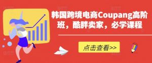韩国跨境电商Coupang高阶班,酷胖卖家,必学课程-水滴知识网