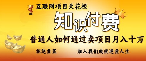 互联网项目天花板,知付付费项目,普通人如何通过卖项目月入十个,拒绝韭菜【揭秘】-水滴知识网