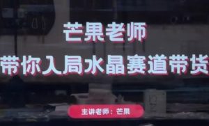 芒果老师·带你入局水晶赛道带货，助你开启水晶直播带货事业-水滴知识网