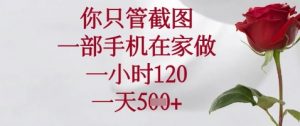 你只管截图，一部手机在家做，苹果安卓都可以，一小时120，一天5张+【揭秘】-水滴知识网