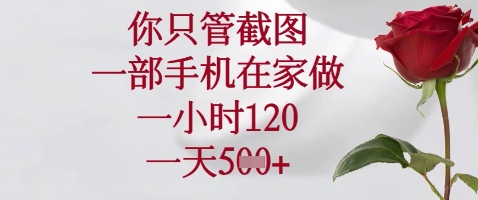 你只管截图，一部手机在家做，苹果安卓都可以，一小时120，一天5张+【揭秘】-水滴知识网