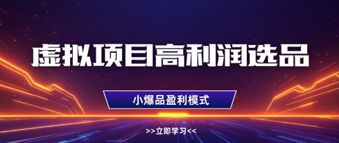 虚拟项目高利润选品方法,做好单店利润1W+,可多店倍增利润-水滴知识网