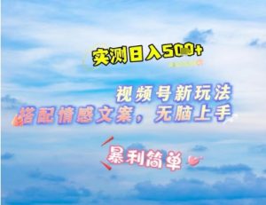 微信视频号最新玩法，表情包搭配情感文案，2分钟一条原创作品，简单好上手，轻松日入几张-水滴知识网