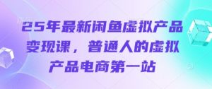 25年最新闲鱼虚拟产品变现课,普通人的虚拟产品电商第一站-水滴知识网