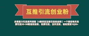 【0撸项目互推引流创业粉】一个微信每天免费引流30-50精准创业粉，免费引流，当天见效，轻松变现几张-水滴知识网
