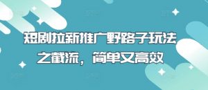短剧拉新推广野路子玩法之截流,简单又高效-水滴知识网