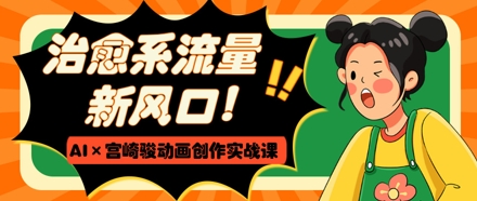 治愈系流量新风口，AI+宫崎骏动画创作实战课，从0到1打造爆款视频-水滴知识网