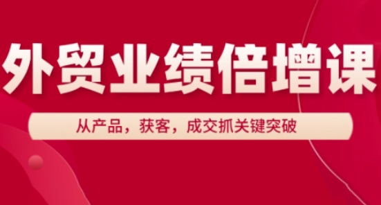 外贸业绩倍增课,从产品,获客,成交抓关键突破-水滴知识网