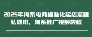2025年淘系电商标准化起店流程私教班，淘系推广视频教程-水滴知识网