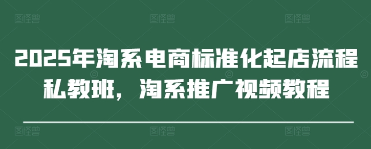 2025年淘系电商标准化起店流程私教班，淘系推广视频教程-水滴知识网