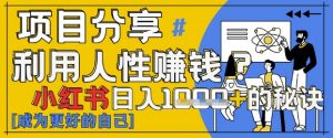 小红书日入1k+?揭秘人性洞察力,小白3分钟上手,点赞爆棚!-水滴知识网