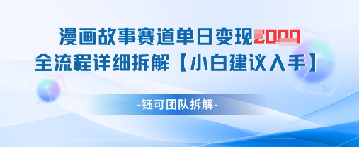 漫画故事赛道单日变现1k+全流程详细拆解-水滴知识网