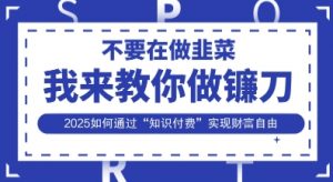 韭菜生涯终结者，我来教你做镰刀，2025如何通过“知识付费”实现财F自由【揭秘】-水滴知识网