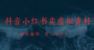 抖音小红书卖虚拟资料,市场需求一直存在,矩阵操作,月入1w+-水滴知识网