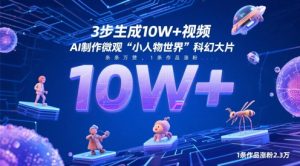 3步生成10W+视频,AI制作微观“小人物世界”科幻大片,条条万赞,1条作品涨粉2.3W-水滴知识网