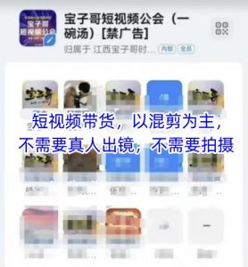 宝子哥头部团队短视频带货,以混剪为主,不需要真人出镜,不需要拍摄-水滴知识网
