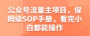 公众号流量主项目,保姆级SOP手册,看完小白都能操作-水滴知识网