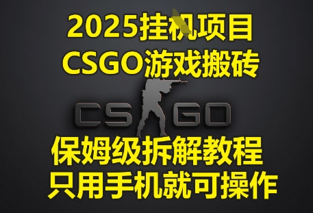 2025挂G项目,CSGO游戏搬砖,保姆级拆解教程,只用手机就可操作【揭秘】-水滴知识网
